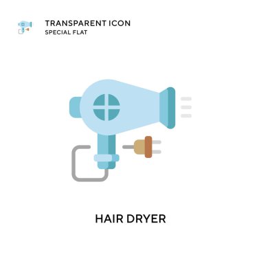 Saç kurutma ikonu. Düz çizim. EPS 10 vektörü.