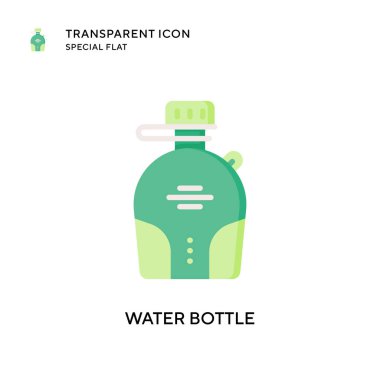 Su şişesi vektör simgesi. Düz çizim. EPS 10 vektörü.