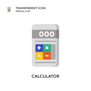 Hesap makinesi vektör simgesi. Düz çizim. EPS 10 vektörü.