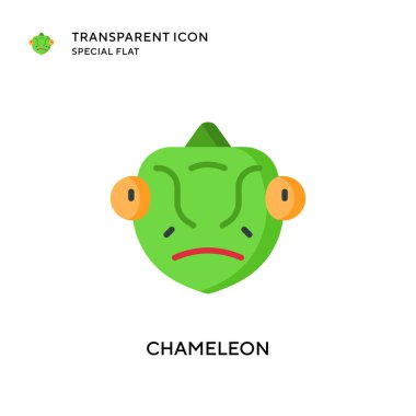 Bukalemun vektör simgesi. Düz çizim. EPS 10 vektörü.