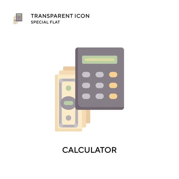 Ikona Wektora Kalkulatora Płaska Ilustracja Wektor Eps — Wektor stockowy