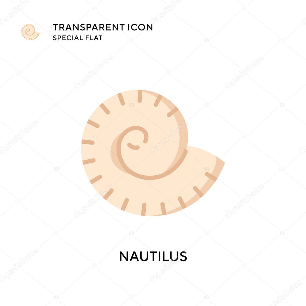 Nautilus vector icon. Flat style illustration. EPS 10 vector.