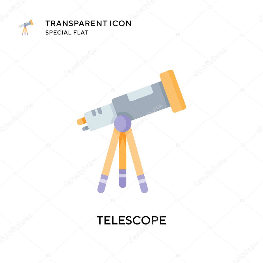 Telescope vector icon. Flat style illustration. EPS 10 vector.