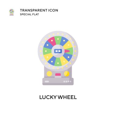 Şanslı tekerlek vektör simgesi. Düz çizim. EPS 10 vektörü.