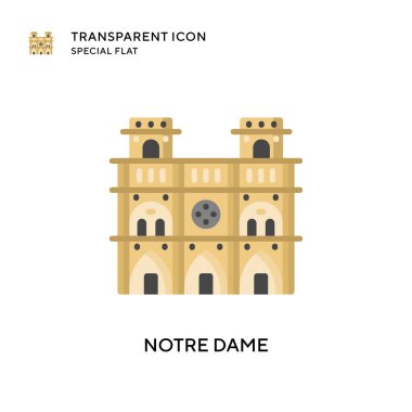 Notre dame vektör simgesi. Düz çizim. EPS 10 vektörü.