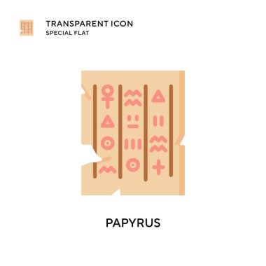 Papirüs vektör simgesi. Düz çizim. EPS 10 vektörü.