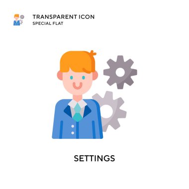 Ayarlar vektör simgesi. Düz çizim. EPS 10 vektörü.