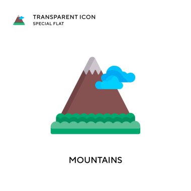 Dağlar vektör simgesi. Düz çizim. EPS 10 vektörü.