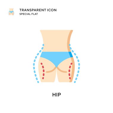 Kalça vektör simgesi. Düz çizim. EPS 10 vektörü.