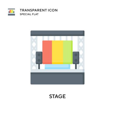 Sahne vektör simgesi. Düz çizim. EPS 10 vektörü.