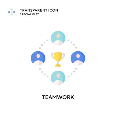 Takım çalışması vektör simgesi. Düz çizim. EPS 10 vektörü.