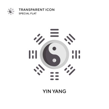 Yin yang vektör simgesi. Düz çizim. EPS 10 vektörü.