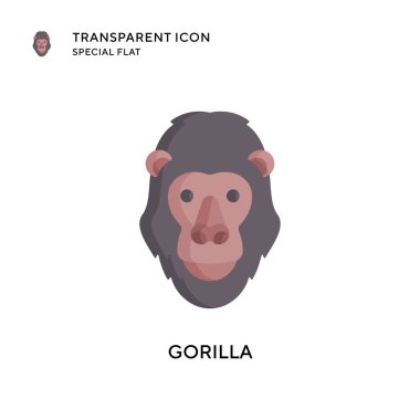Goril vektör simgesi. Düz çizim. EPS 10 vektörü.