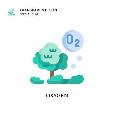 Oksijen vektör simgesi. Düz çizim. EPS 10 vektörü.