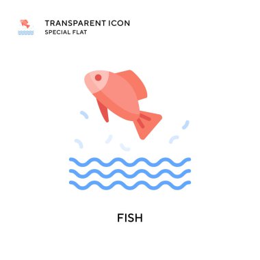 Balık vektör simgesi. Düz çizim. EPS 10 vektörü.