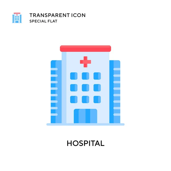 Icono Vectorial Hospital Ilustración Estilo Plano Eps Vector — Vector de stock