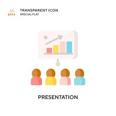 Sunum vektör simgesi. Düz çizim. EPS 10 vektörü.