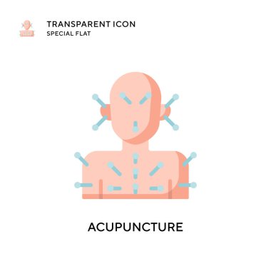 Akupunktur vektör simgesi. Düz çizim. EPS 10 vektörü.