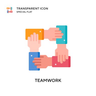 Takım çalışması vektör simgesi. Düz çizim. EPS 10 vektörü.