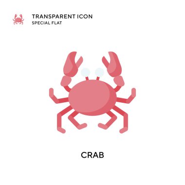 Yengeç vektör simgesi. Düz çizim. EPS 10 vektörü.