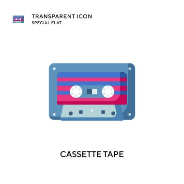Kaset bant vektör simgesi. Düz çizim. EPS 10 vektörü.