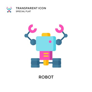Robot vektör simgesi. Düz çizim. EPS 10 vektörü.