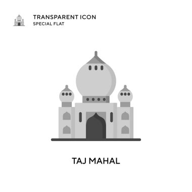 Taj mahal vektör simgesi. Düz çizim. EPS 10 vektörü.