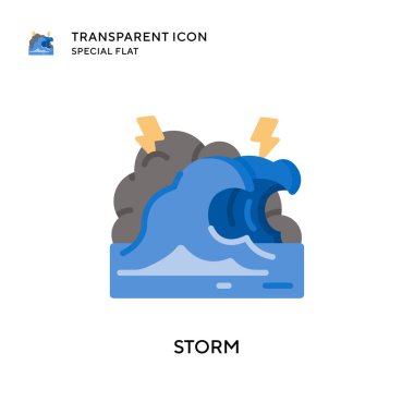 Fırtına vektör simgesi. Düz çizim. EPS 10 vektörü.