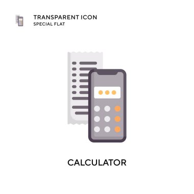 Hesap makinesi vektör simgesi. Düz çizim. EPS 10 vektörü.