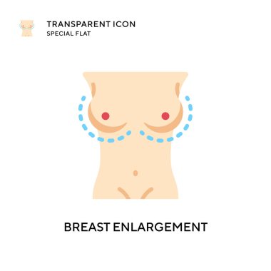 Göğüs büyütme vektör simgesi. Düz çizim. EPS 10 vektörü.