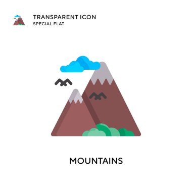 Dağlar vektör simgesi. Düz çizim. EPS 10 vektörü.