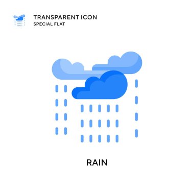 Yağmur vektör simgesi. Düz çizim. EPS 10 vektörü.