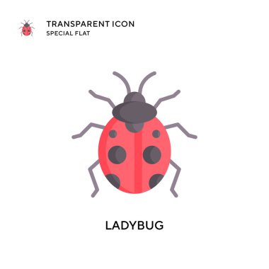 Uğur böceği vektör simgesi. Düz çizim. EPS 10 vektörü.