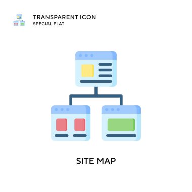 Site haritası vektör simgesi. Düz çizim. EPS 10 vektörü.
