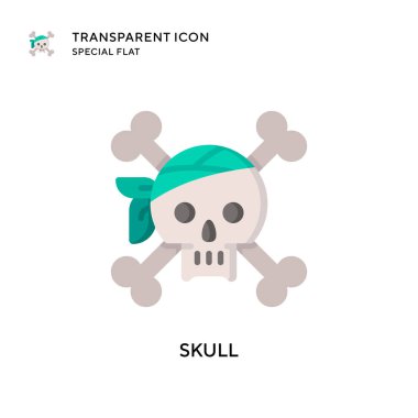 Kafatası vektör simgesi. Düz çizim. EPS 10 vektörü.