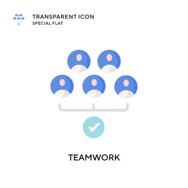 Takım çalışması vektör simgesi. Düz çizim. EPS 10 vektörü.