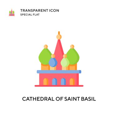 Aziz fesleğen taşıyıcı ikon katedrali. Düz çizim. EPS 10 vektörü.