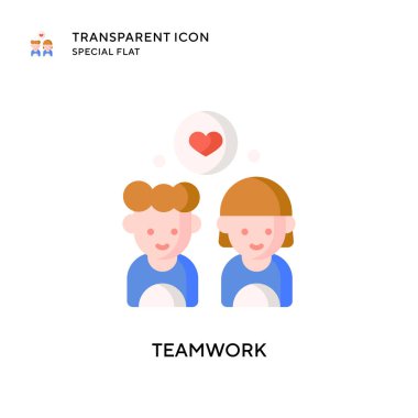 Takım çalışması vektör simgesi. Düz çizim. EPS 10 vektörü.