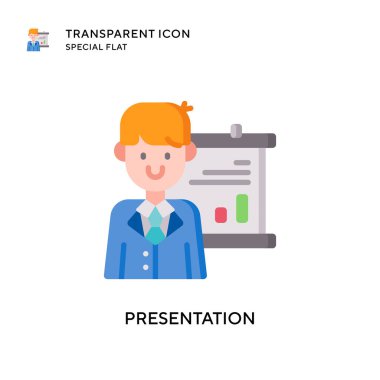 Sunum vektör simgesi. Düz çizim. EPS 10 vektörü.