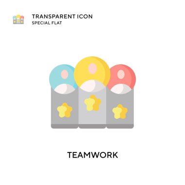 Takım çalışması vektör simgesi. Düz çizim. EPS 10 vektörü.