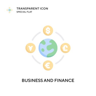 İş ve finans vektör simgesi. Düz çizim. EPS 10 vektörü.