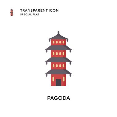 Pagoda vektör simgesi. Düz çizim. EPS 10 vektörü.