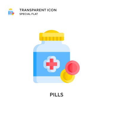 İlaç vektör ikonu. Düz çizim. EPS 10 vektörü.