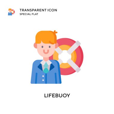 Lifebuoy vektör simgesi. Düz çizim. EPS 10 vektörü.