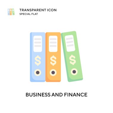 İş ve finans vektör simgesi. Düz çizim. EPS 10 vektörü.