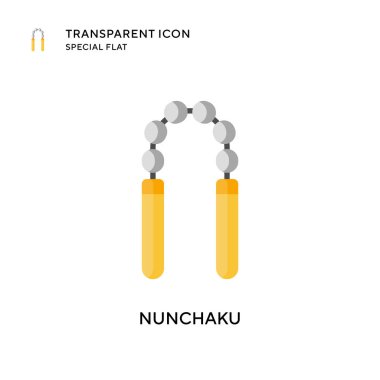 Nunchaku vektör simgesi. Düz çizim. EPS 10 vektörü.