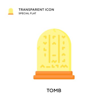 Mezar vektör simgesi. Düz çizim. EPS 10 vektörü.