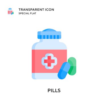 İlaç vektör ikonu. Düz çizim. EPS 10 vektörü.