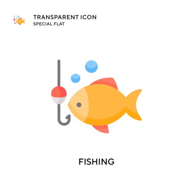 Balık tutma vektörü simgesi. Düz çizim. EPS 10 vektörü.