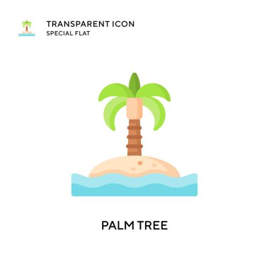 Palmiye ağacı vektör simgesi. Düz çizim. EPS 10 vektörü.